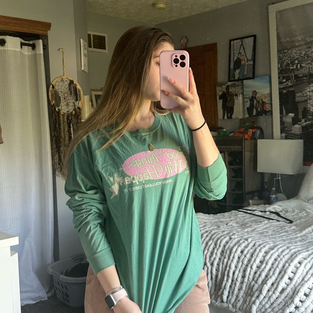 Fashion Nova Green Graphic Tee